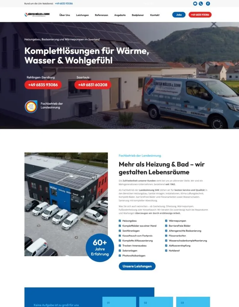Website von Günter Müller & Sohn Heizungsbau