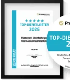 Urkunde Top-Dienstleister 2025 von ProvenExpert
